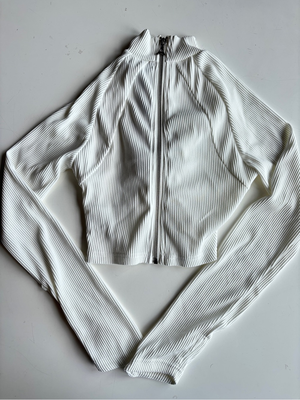 Manière De Voir Ribbed Zip-Up Jacket - White